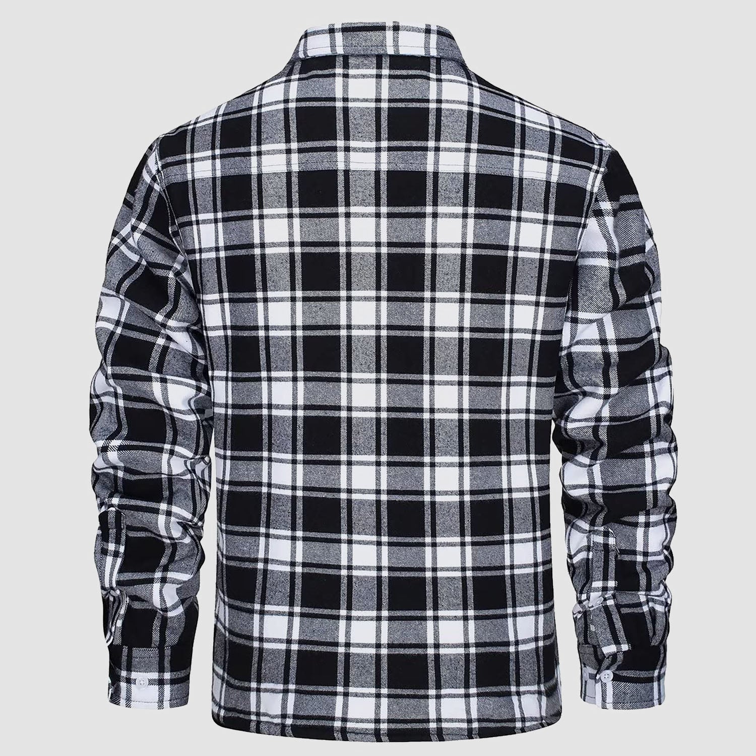 Men's Flannel Shirt Jacket - Fleece Lined Cotton Winter Coat-tidenox