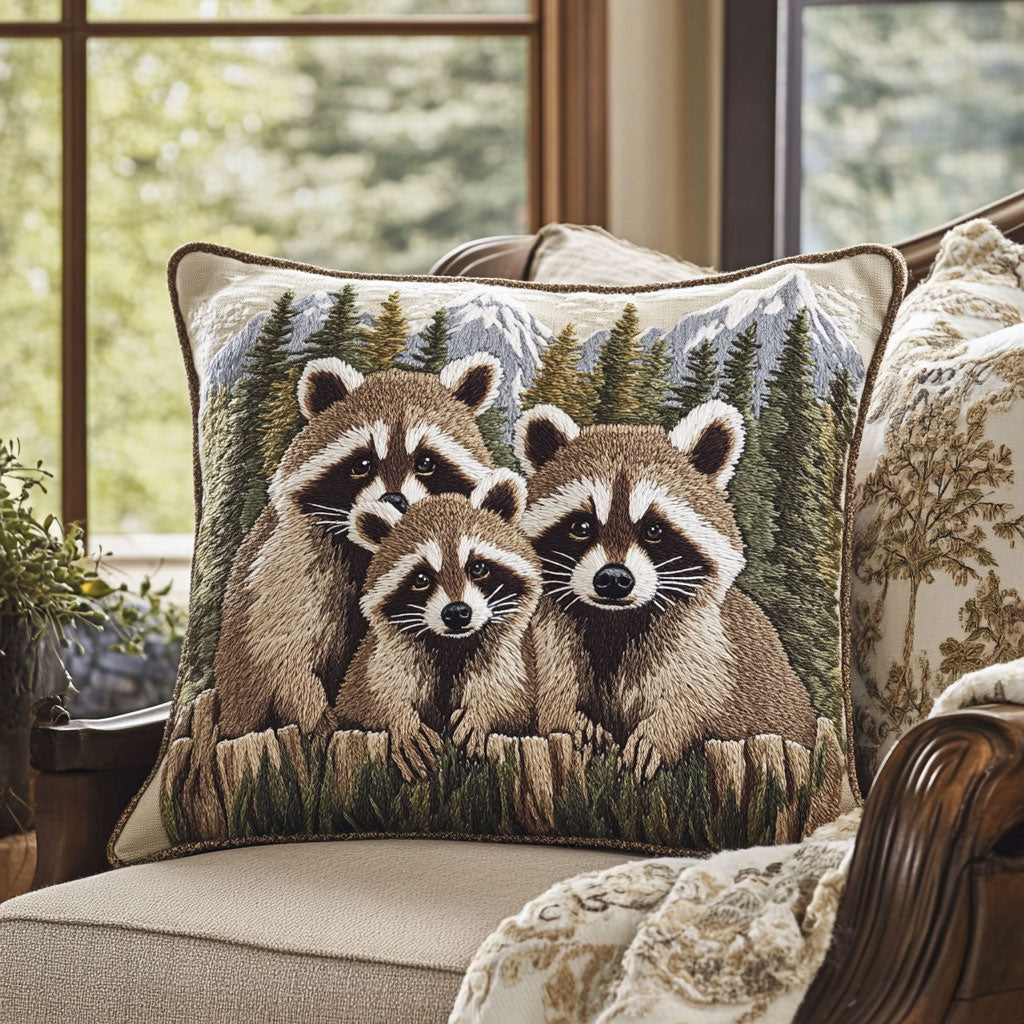 Raccoon Family WJ2803043CL Quilt Pillow Case-tidenox