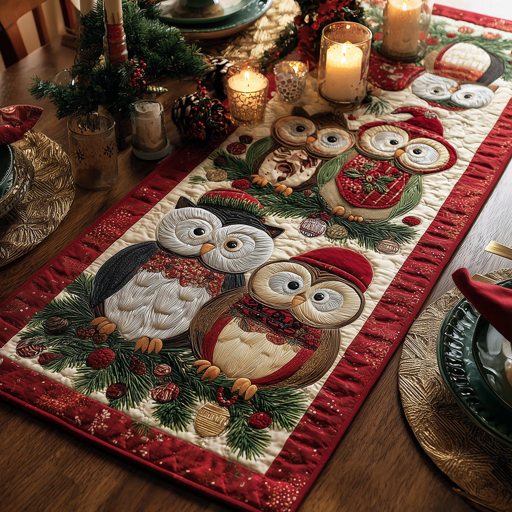Christmas Owl Joy Quilted Table Runner NCU0TH3408-tidenox