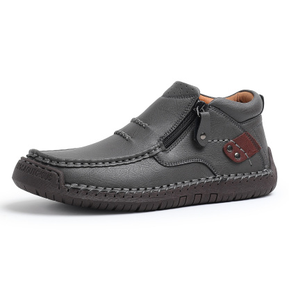 ⏰Limited Time Sale 70% OFF-Men’s Handmade Premium Leather Slip-On Driving Boots – Wide Toe, Arch Support, Waterproof