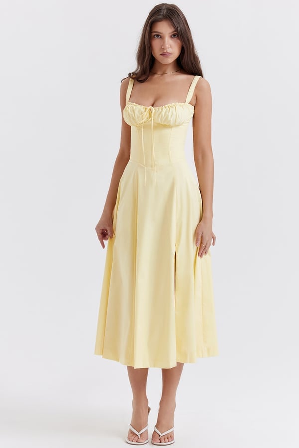 PRINT BUSTIER SUNDRESS-tidenox