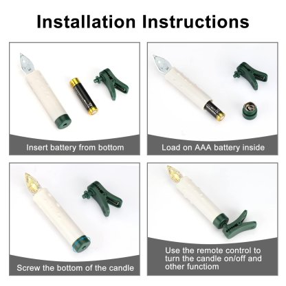 🏆Flash Sale⚡ 50K+ SOLD! Almost Gone-💥10 Pack LED Flameless Taper Candles with Remote & Removable Clips🕯️✨-tidenox