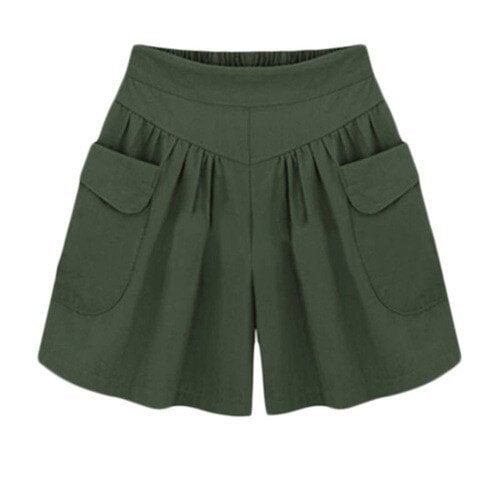 Women Beach Casual Hot Shorts with Elastic Waistband-tidenox