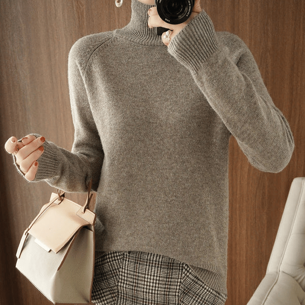 Women's Solid Turtleneck Knit Sweater(Buy 2 Free Shipping)-tidenox