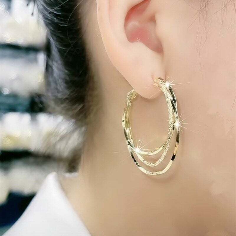 Multi-layer hoop earrings-tidenox