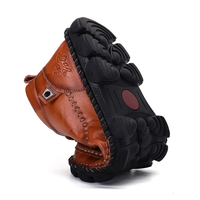 Men's Handcrafted Cowhide Leather Orthopedic Waterproof Ankle Boots-tidenox