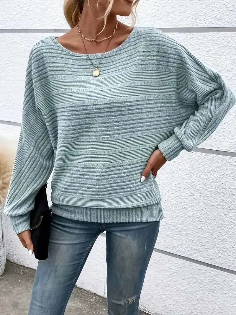 ⏰Hot Sale-Women's Soft Solid Batwing Sleeve Pullover Long Sleeve Top