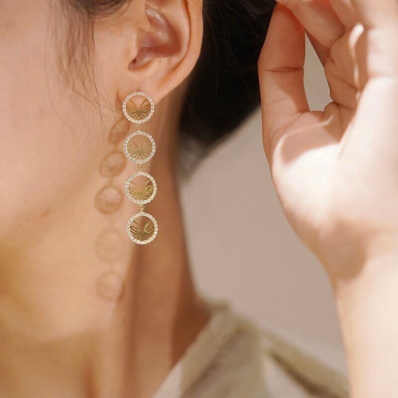 Butterfly tassel earrings-tidenox