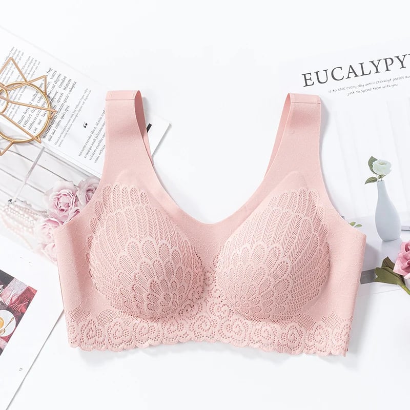 Latex 4.0 Graceful Anti-saggy Breathable Lace Large Size Bra-tidenox