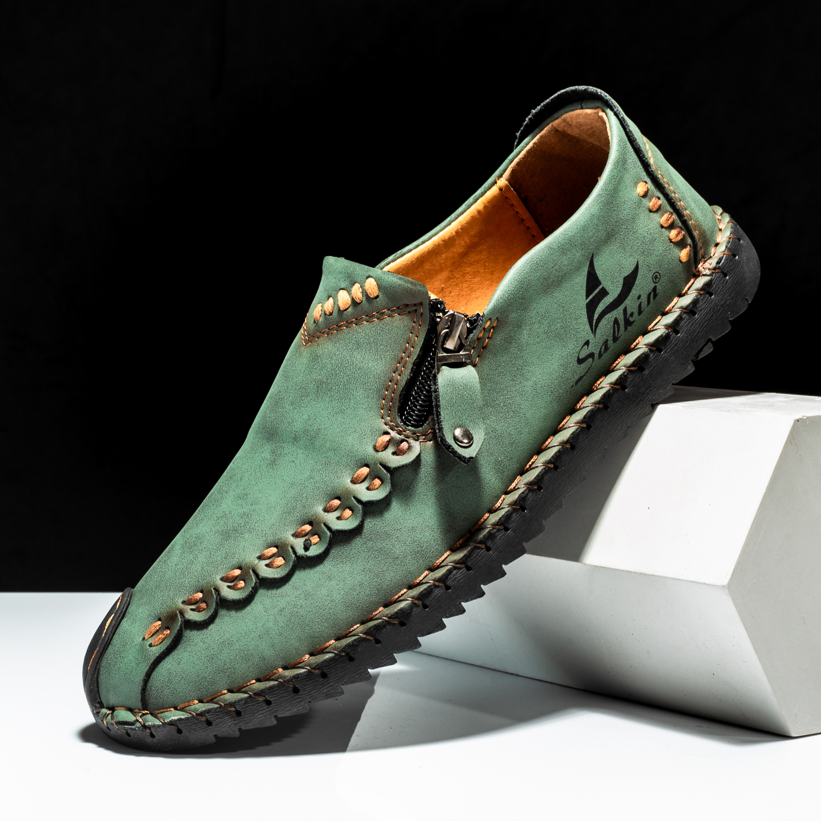 ⏰Limited Time Sale 70% OFF-Mens - Premium Leather Casual Driving Shoes-Waterproof,Wide Toe, Arch Support, Pressure Relief, Non-Slip Sole for Casual, Travel & Outdoor-tidenox