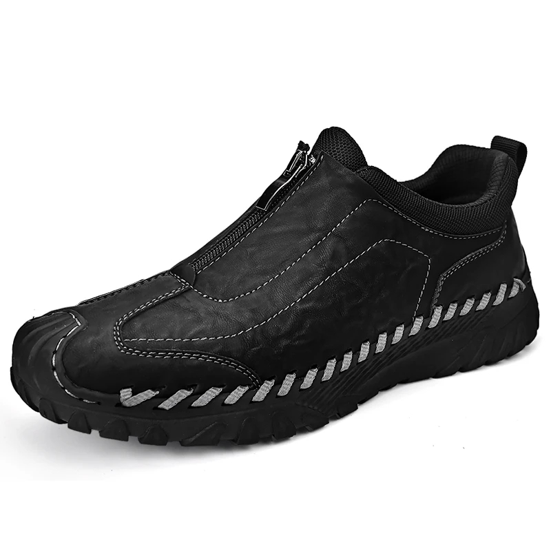 Men's Handcrafted Genuine Moccasins  Outdoor Breathable Casual Shoes-tidenox