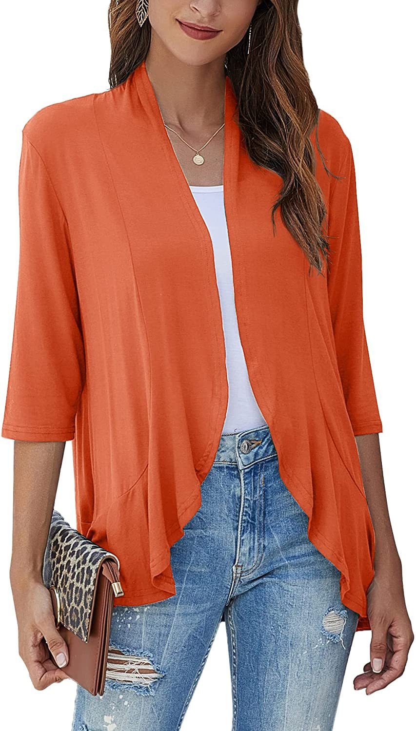 Casual Lightweight Open Front Cardigans-tidenox