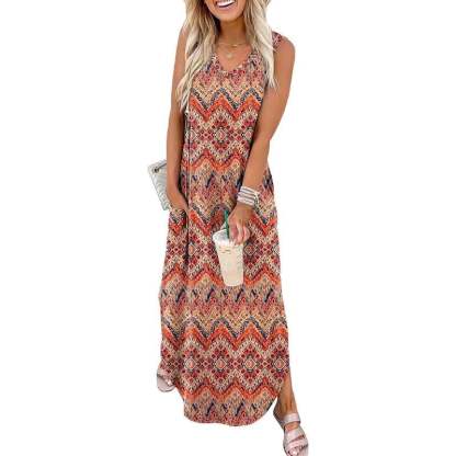 Summer Dresses Maxi Dress Vacation Beach Sundresses 2025 with Pockets