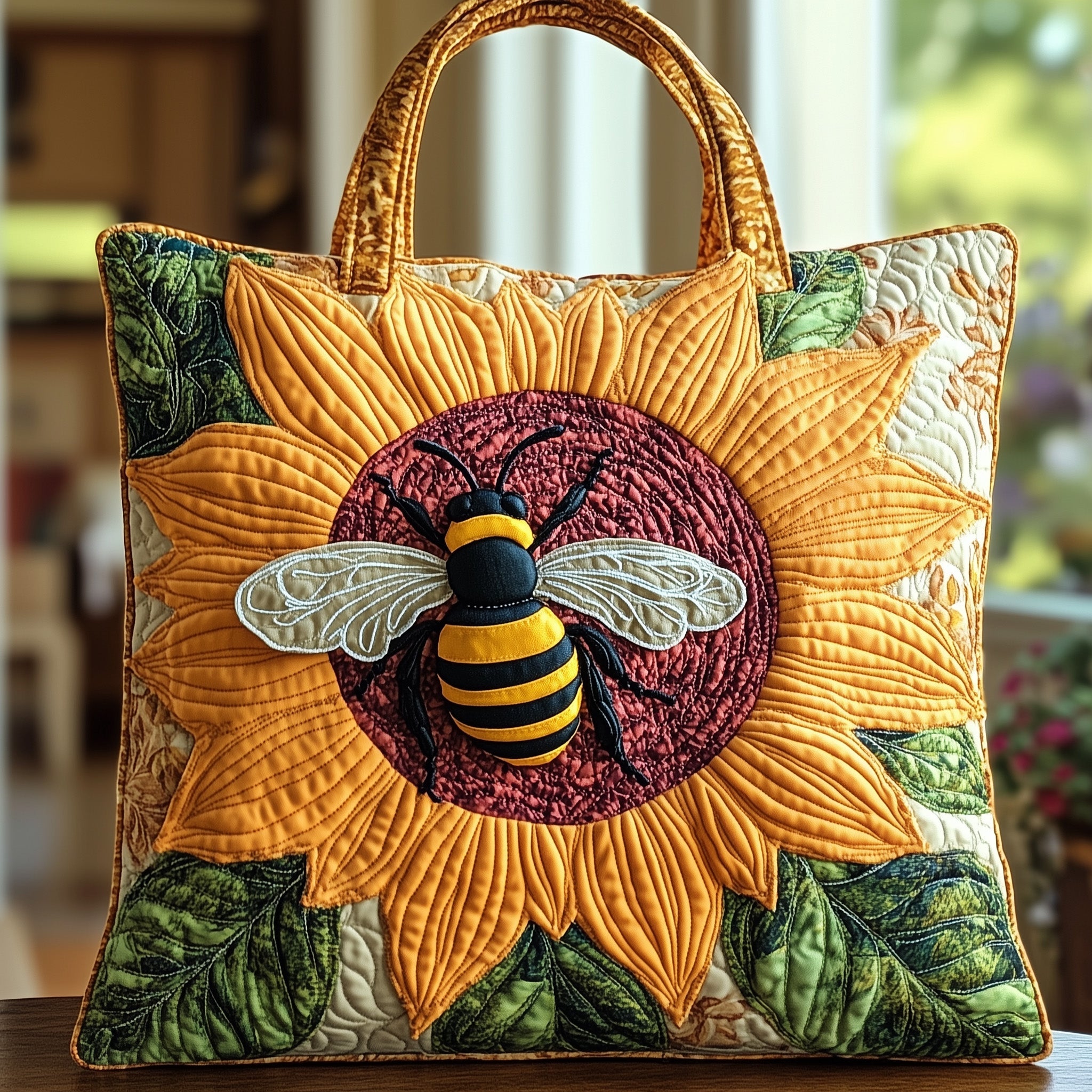 Sunny Bee Delight Quilted Tote Bag GFTOHD7963-tidenox