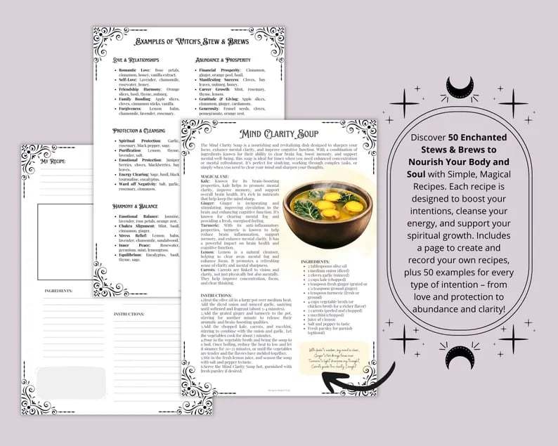 🔥Last Day 49% OFF - 🧙‍♀️🍲WITCH'S STEW & BREWS Decipes:50 Enchanted Recipes for Body and Soul💫