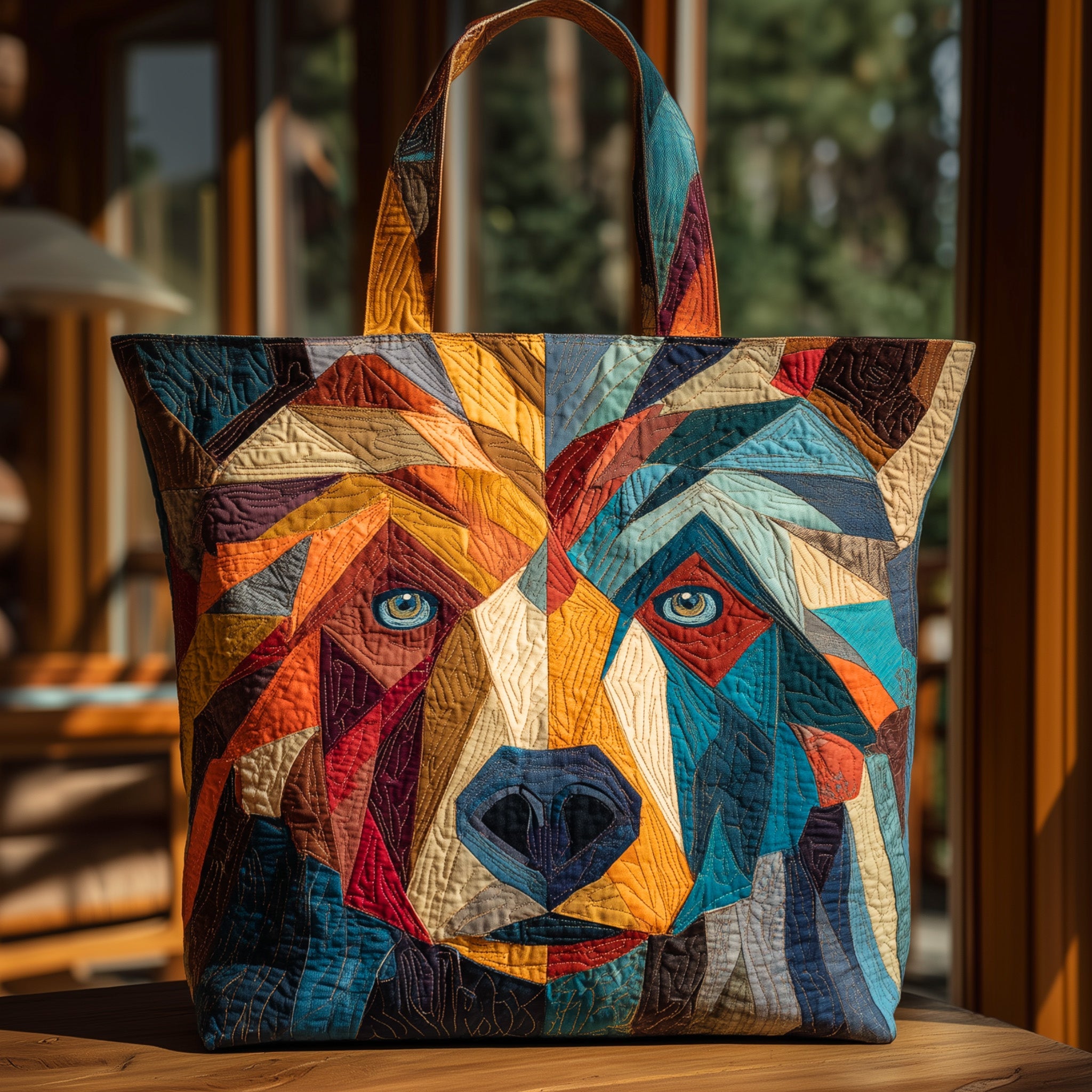 Majestic Bear Quilted Tote Bag GFTOHD8844-tidenox