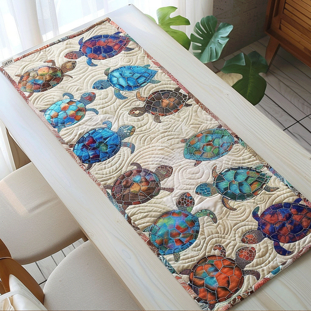 Sand & Sea Turtle Quilted Table Runner NCU0TL314-tidenox