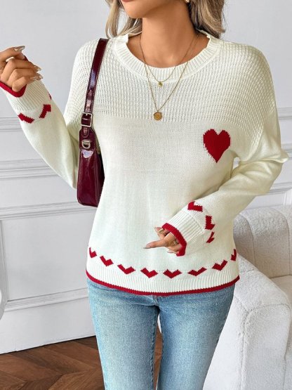 Knitted Casual Crew Neck Sweater-tidenox