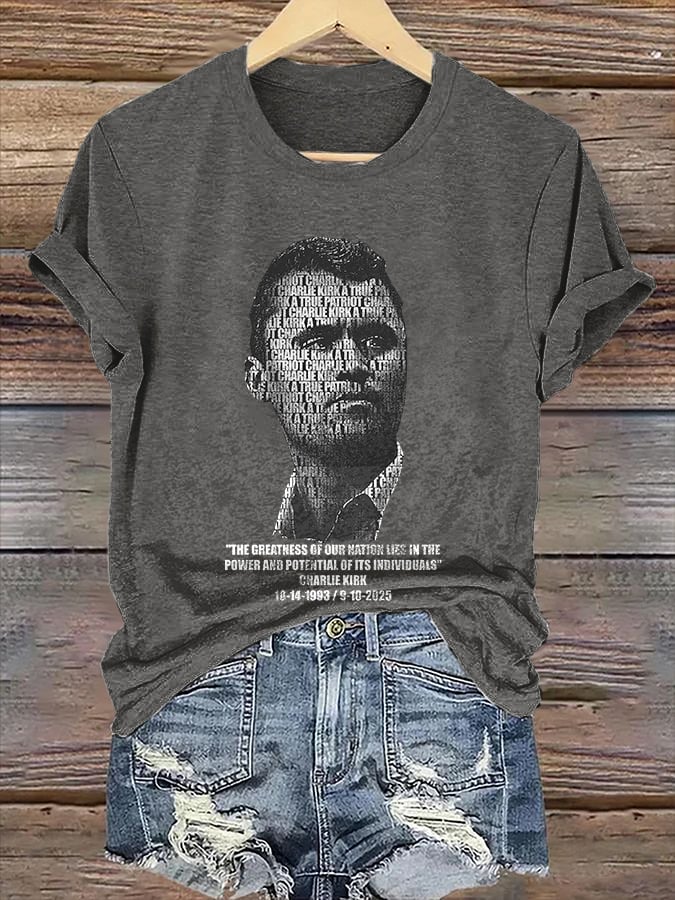 Retro  A True Patriot The Greatness Of Our Nation Lies In The Power And Potential Of Its Individuals Print T-Shirt-tidenox