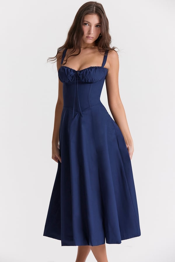 PRINT BUSTIER SUNDRESS-tidenox