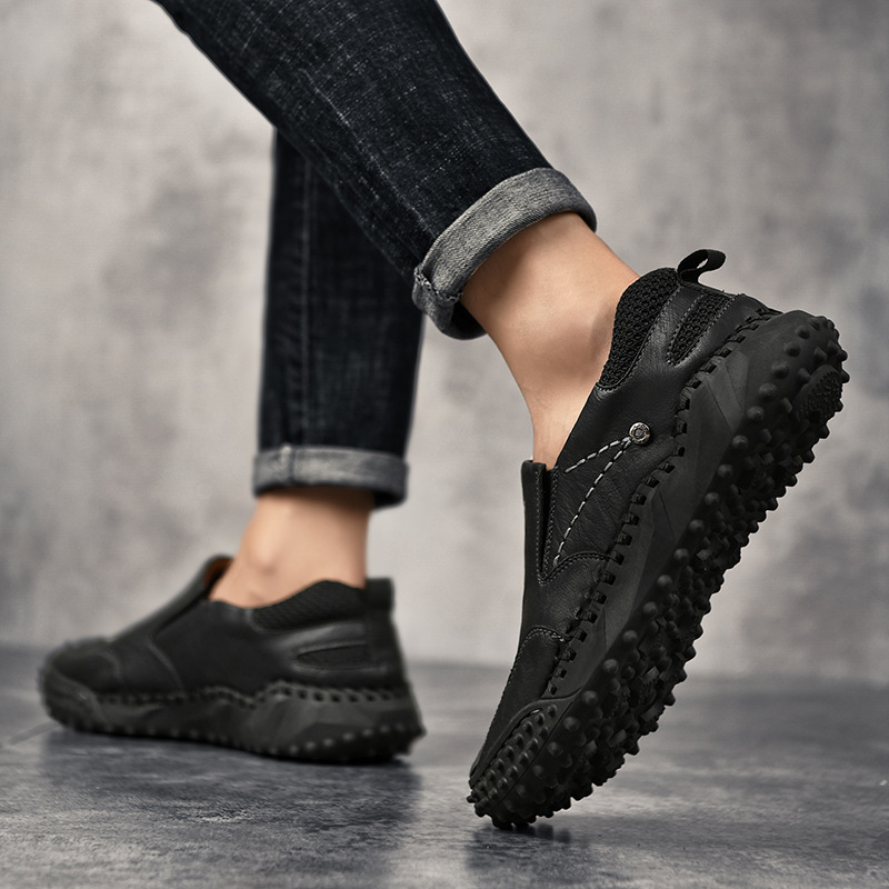 Handcrafted Men's Leather Oxford Shoes-tidenox
