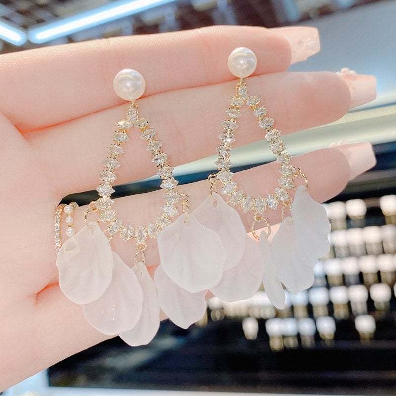 (🌸New Spring) Elegant Petal Fringe Earrings-tidenox