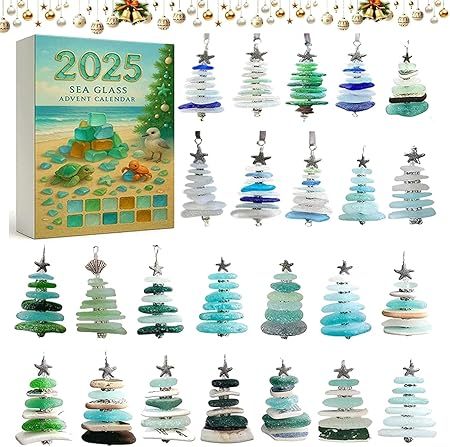 🌊Sea Glass Christmas Tree Advent Calendar | A surprise behind each door😲🎁-tidenox