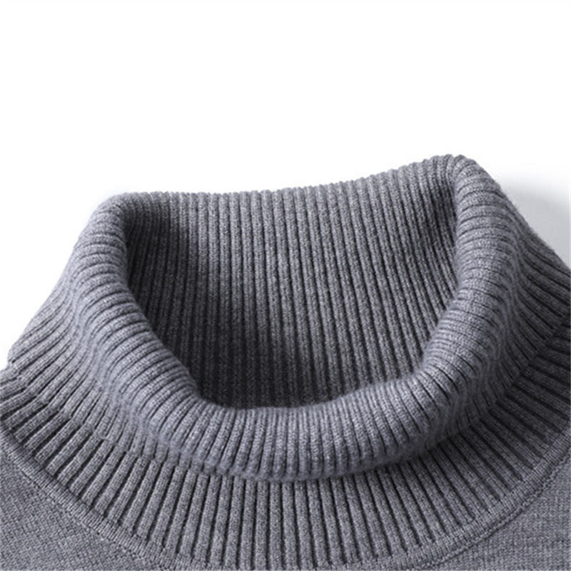 Men's Turtleneck Basic Cashmere Base Sweater-tidenox