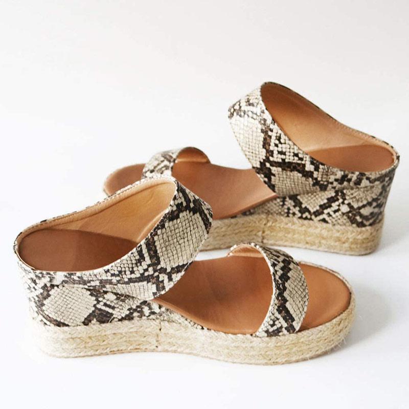 Womens Platform Wedge Sandals High Heel Slip-on Open Toe Slides-tidenox