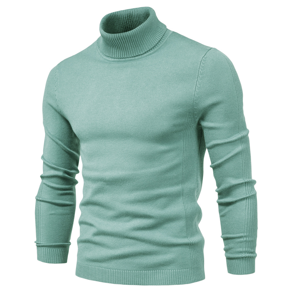 Men's Turtleneck Basic Cashmere Base Sweater-tidenox