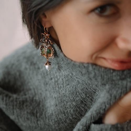 Vintage Beetle Bug Earrings-tidenox
