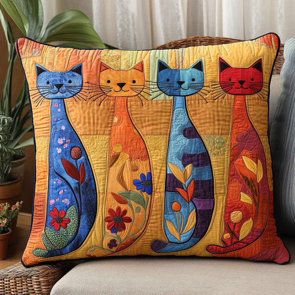 Whimsical Cat CW2406049CL Quilt Pillow Case-tidenox