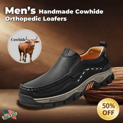 ⏰50% OFF !!!⏱️Christmas Promotion!! 🔥 Men's Handcrafted Wide Toe Loafers | Arch Support Leather Shoes-tidenox