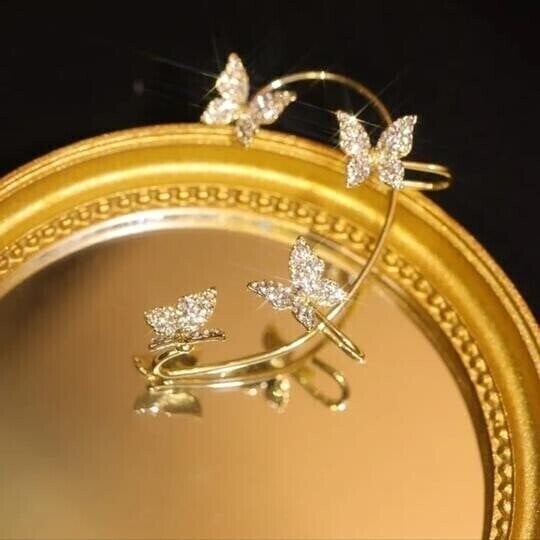 Zircon Butterfly Earrings-tidenox
