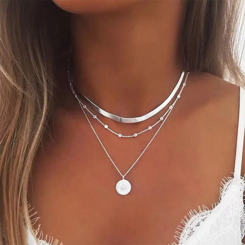Women's Silver Necklace-tidenox