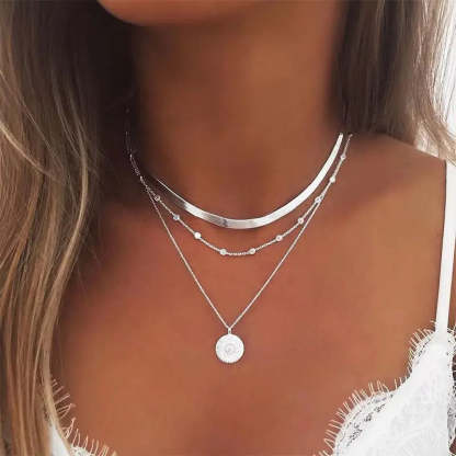 Women's Silver Necklace-tidenox