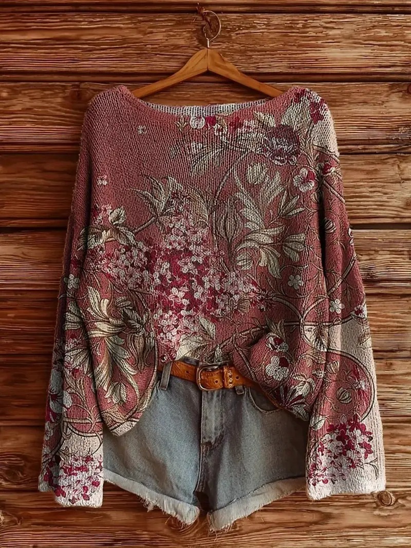 Cozy Boho Knit Sweater – Perfect for Fall & Winter Layering-tidenox