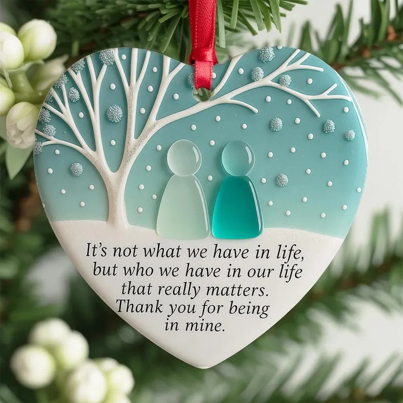🌊Heart Sea Glass Friendship BFF Ornament-tidenox