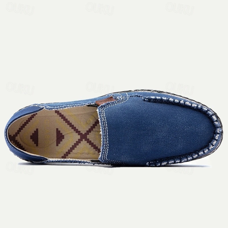 Men's Casual Canvas Loafers: Lightweight Breathable Walking Shoes