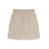 Men's Shorts Linen Shorts Summer Shorts Beach Shorts Drawstring Elastic Waist Multi Pocket Plain Knee Length Outdoor Beach Hawaiian Casual ArmyGreen Black Inelastic-tidenox