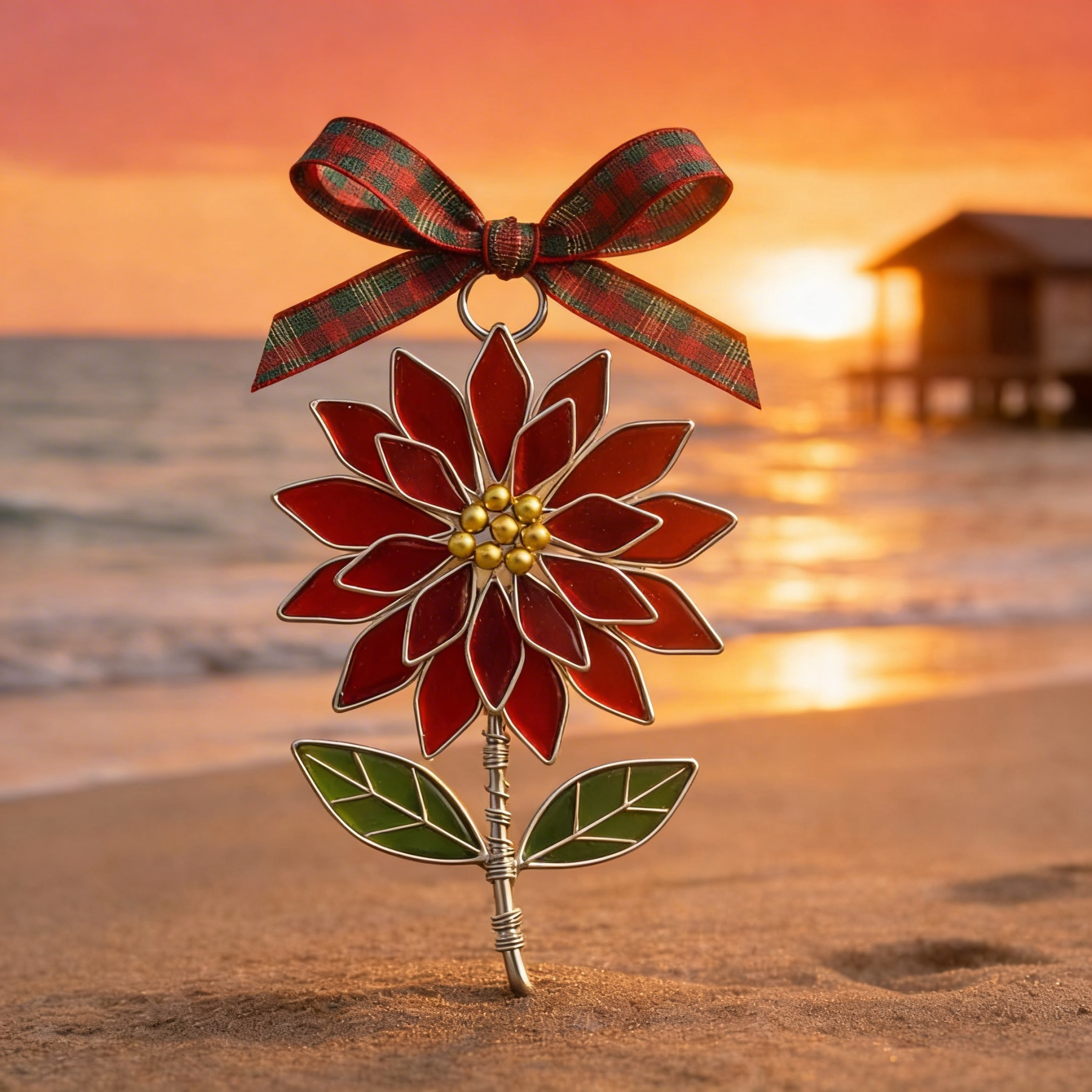 💐Handcrafted Sea Glass Flower Sun Catchers