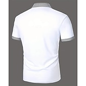 Men's Golf Shirt Golf Polo Work Casual Lapel Short Sleeve Basic Modern Color Block Houndstooth Patchwork Spring & Summer Regular Fit Black White Red Navy Blue Blue Beige Golf Shirt-tidenox