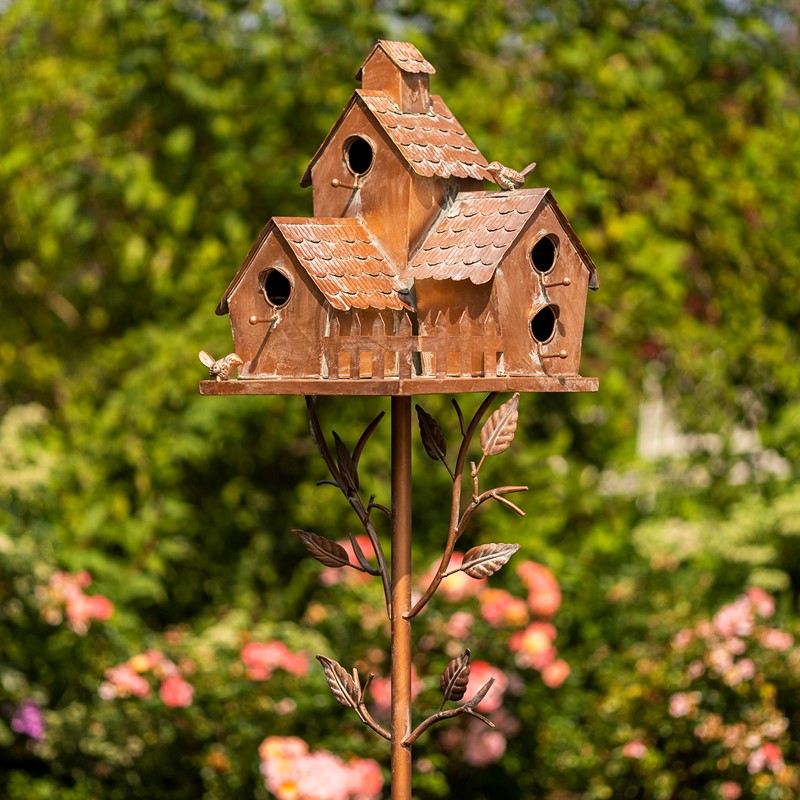 Garden Outdoor Metal Birdhouse Decorative Household-tidenox