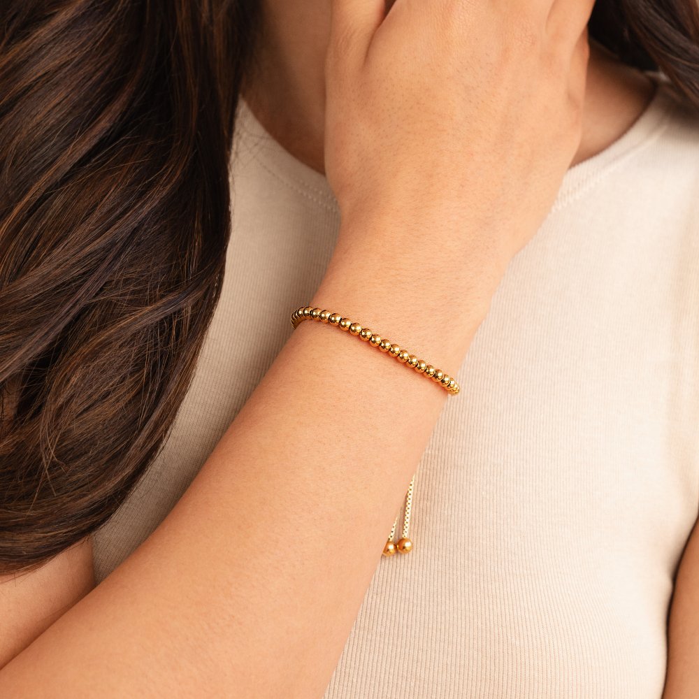 Beaded Golden Bracelet-tidenox