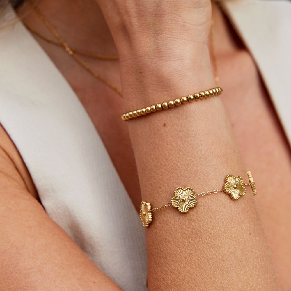 Beaded Golden Bracelet-tidenox