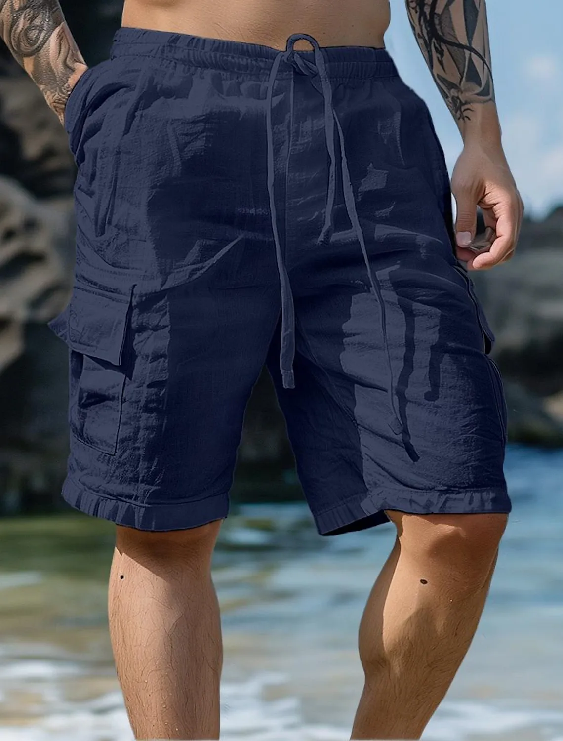 🔥 50% OFF! Men’s 2‑Pocket Linen Shorts — Beach Ready! 🌴-tidenox