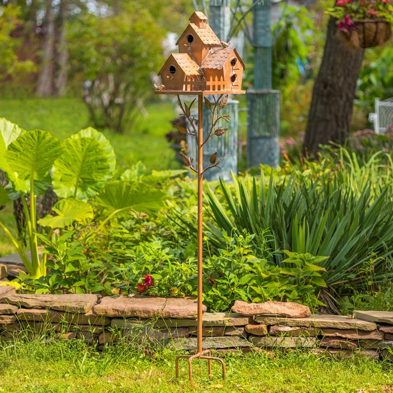 Garden Outdoor Metal Birdhouse Decorative Household-tidenox