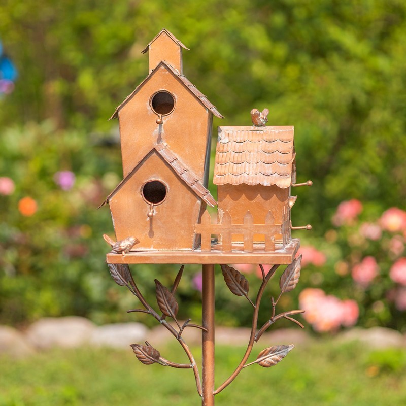 Garden Outdoor Metal Birdhouse Decorative Household-tidenox