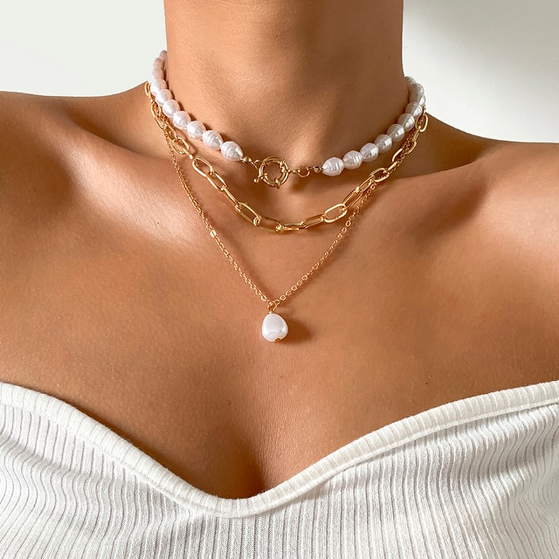 Elegant Layered Pearl Necklace – A Timeless Classic-tidenox