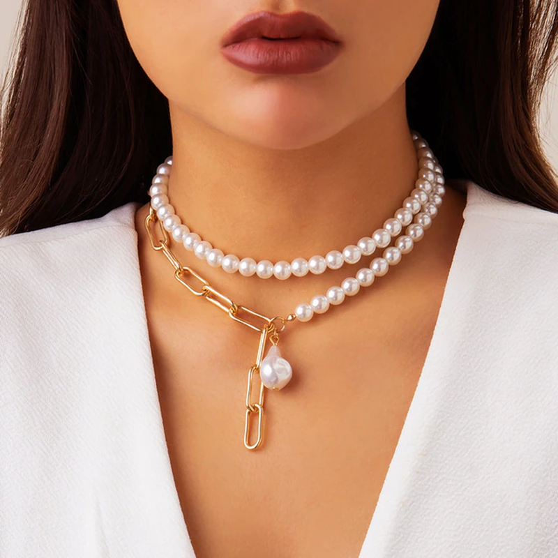 Elegant Layered Pearl Necklace – A Timeless Classic-tidenox